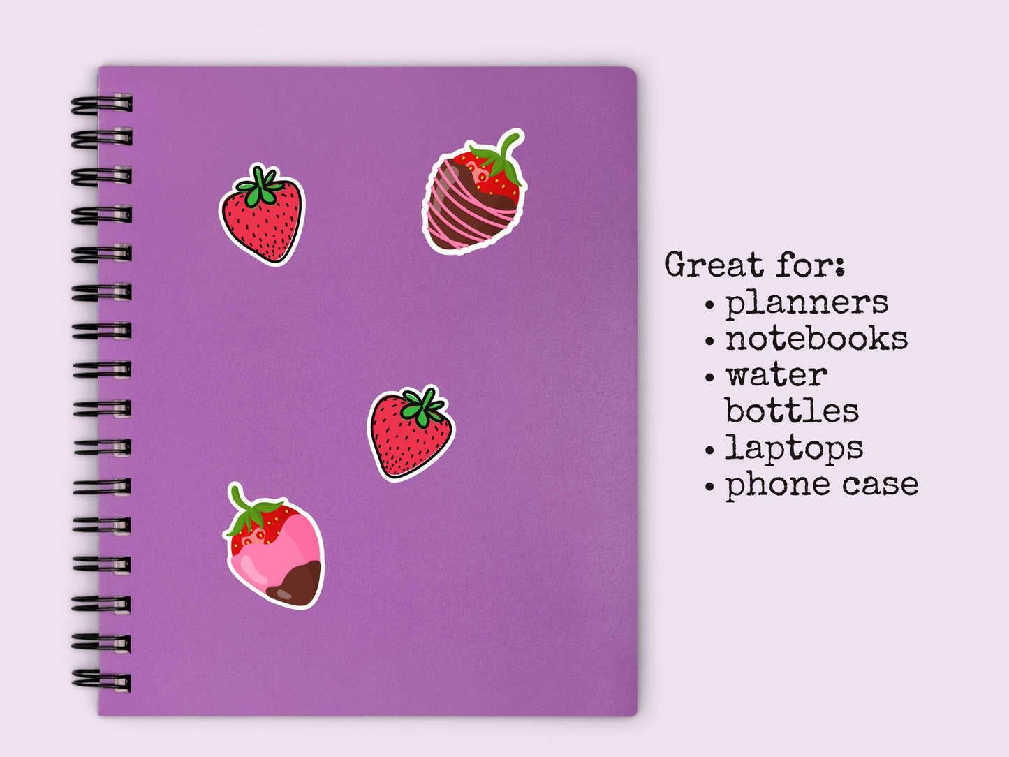 Mini Strawberry Sticker Sheet Chocolate Strawberry Fruit Sticker