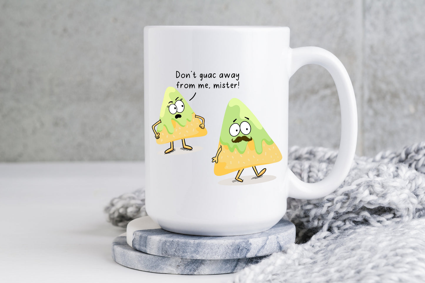 Don't Guac Away From Me Mister Mug Guacamole Cartoon
