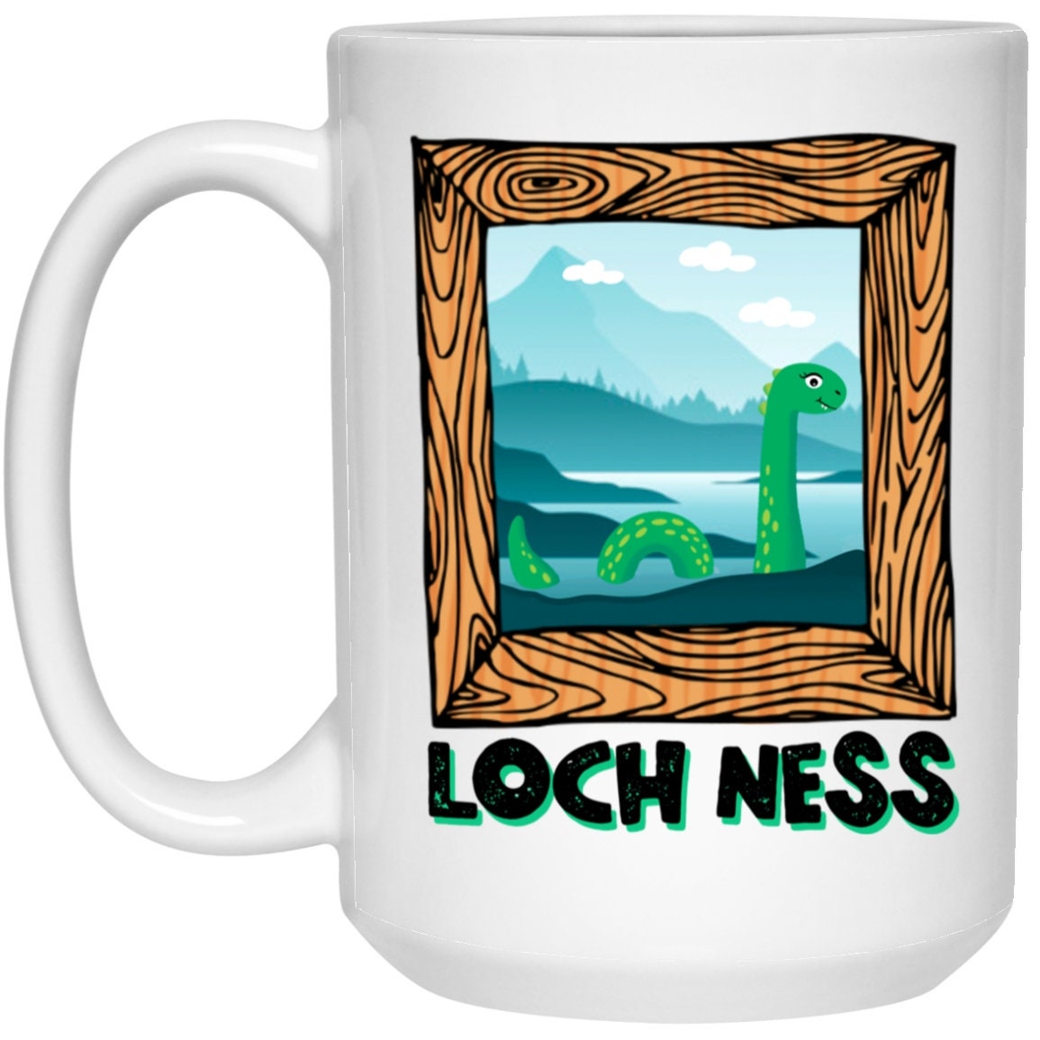 Loch Ness Portrait Mug Nessie Coffee Cup Loch Ness Monster Cartoon