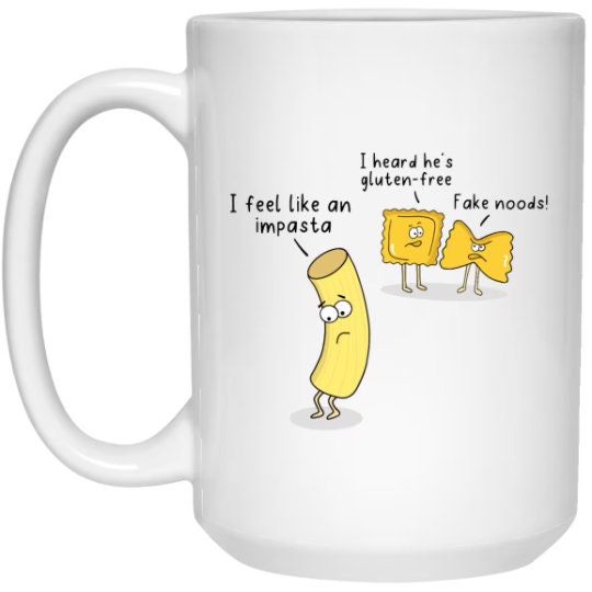 Cartoon Impasta Mug Celiac Disease Gluten Coffee Cup