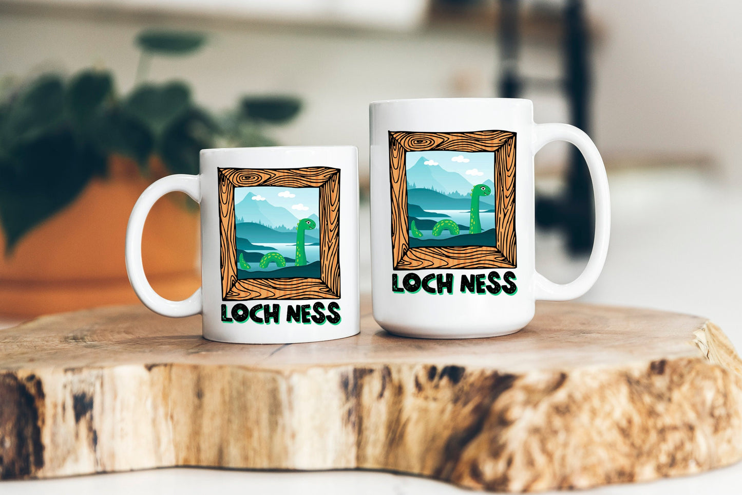 Loch Ness Portrait Mug Nessie Coffee Cup Loch Ness Monster Cartoon