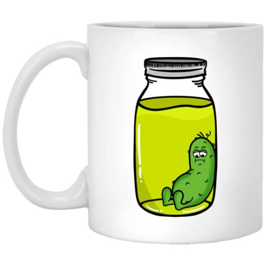 Last Pickle Mug Funny Pickle Cartoon Coffee Cup