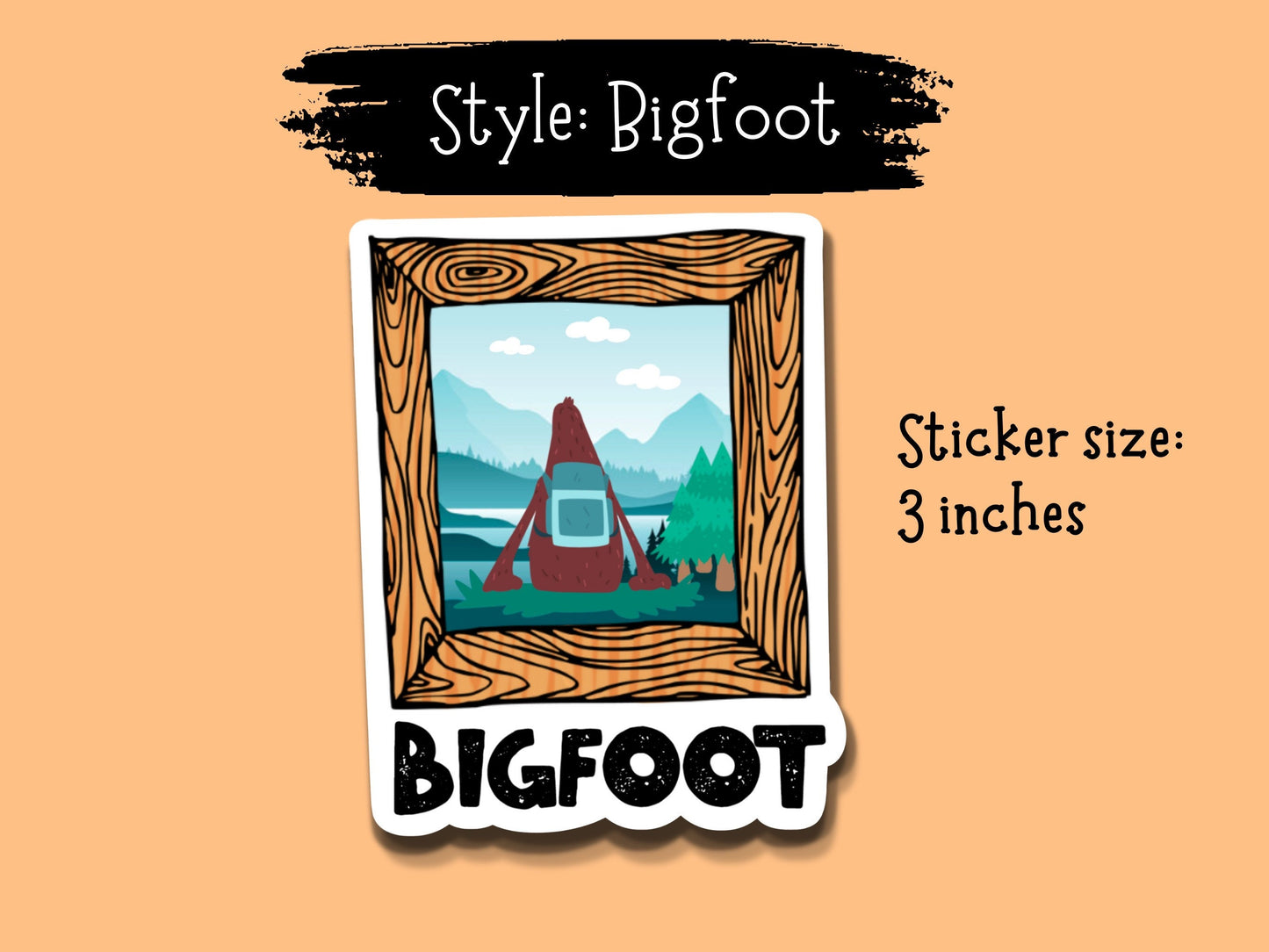 Bigfoot Portrait Sticker Sasquatch Sticker Cryptid