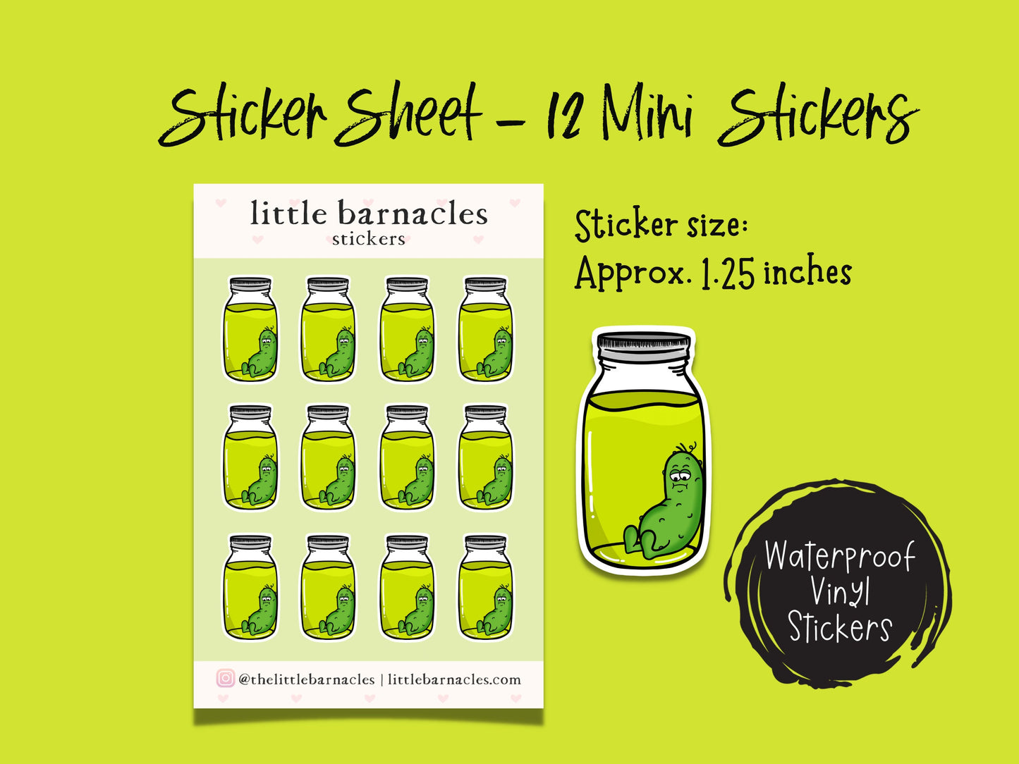 Last Pickle Sticker Funny Dill Pickle Food Sticker