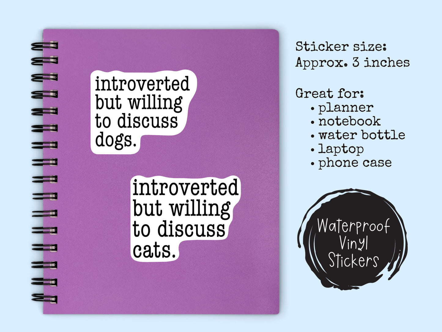 Introvert Sticker Funny Dog Sticker Cat Person