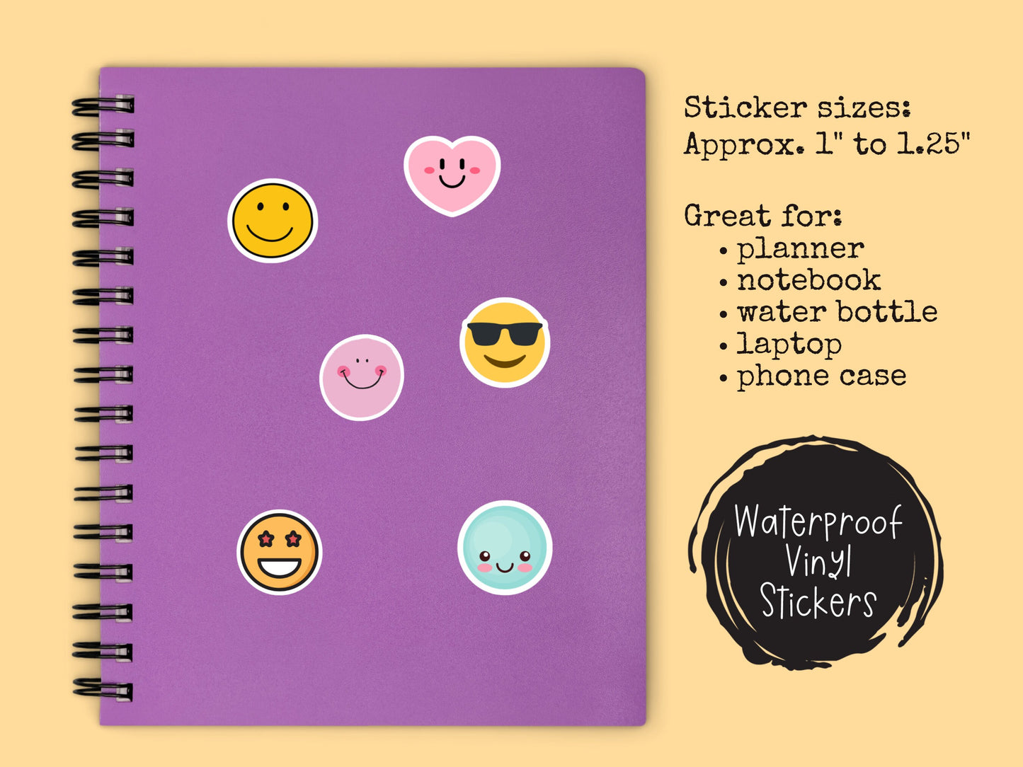 Mini Smiley Face Sticker Sheet Cute Smile Emoji Small Sticker