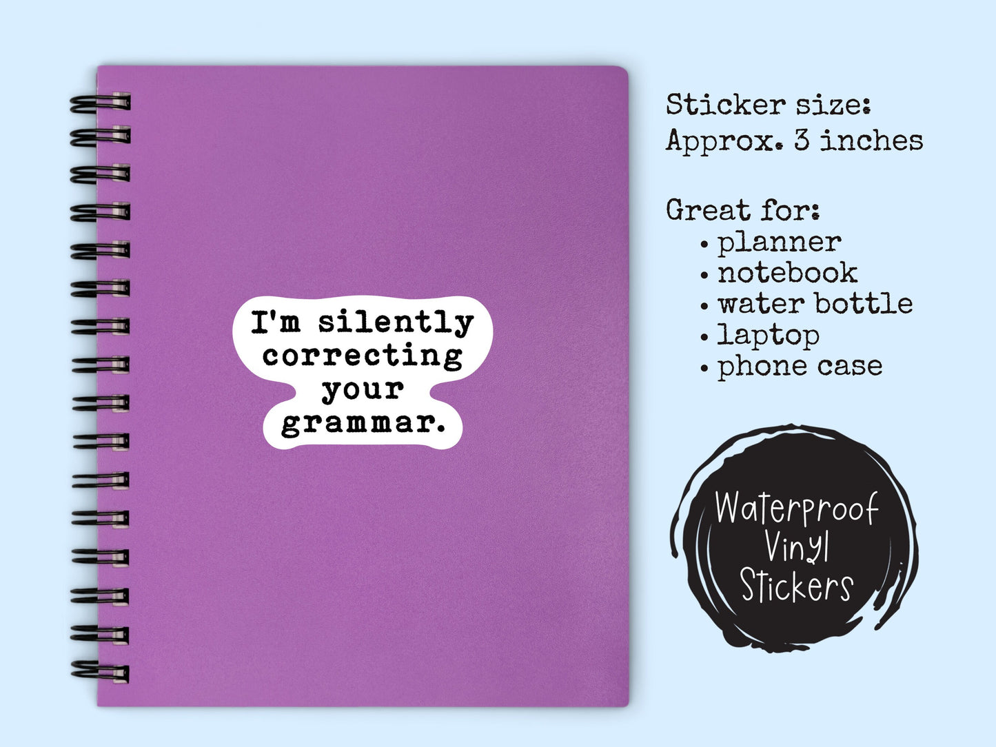 Judging Your Grammar Sticker Teacher Funny Typo Sticker
