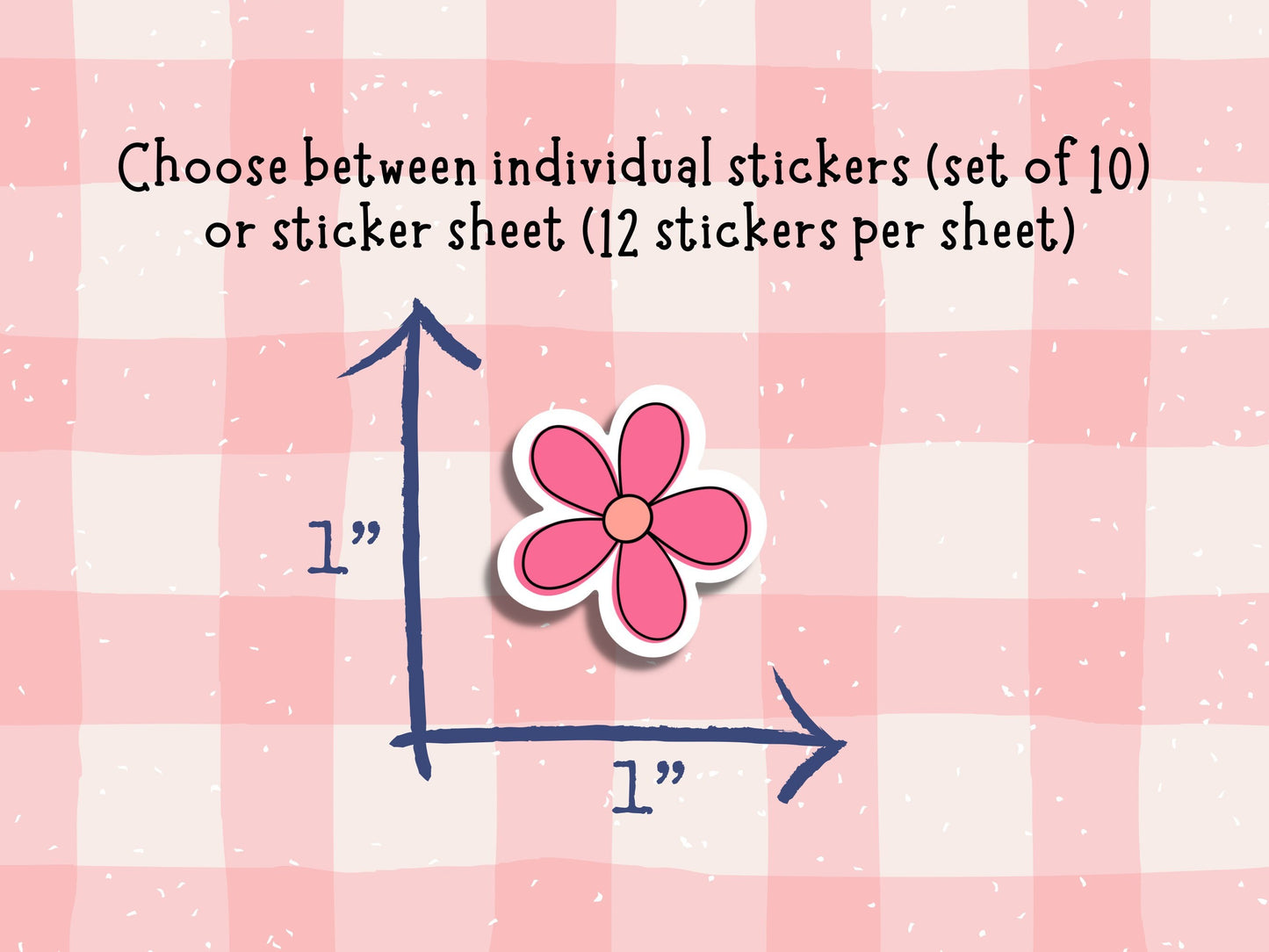 Mini Pink Flowers Sticker Sheet Cute Pink Small Sticker