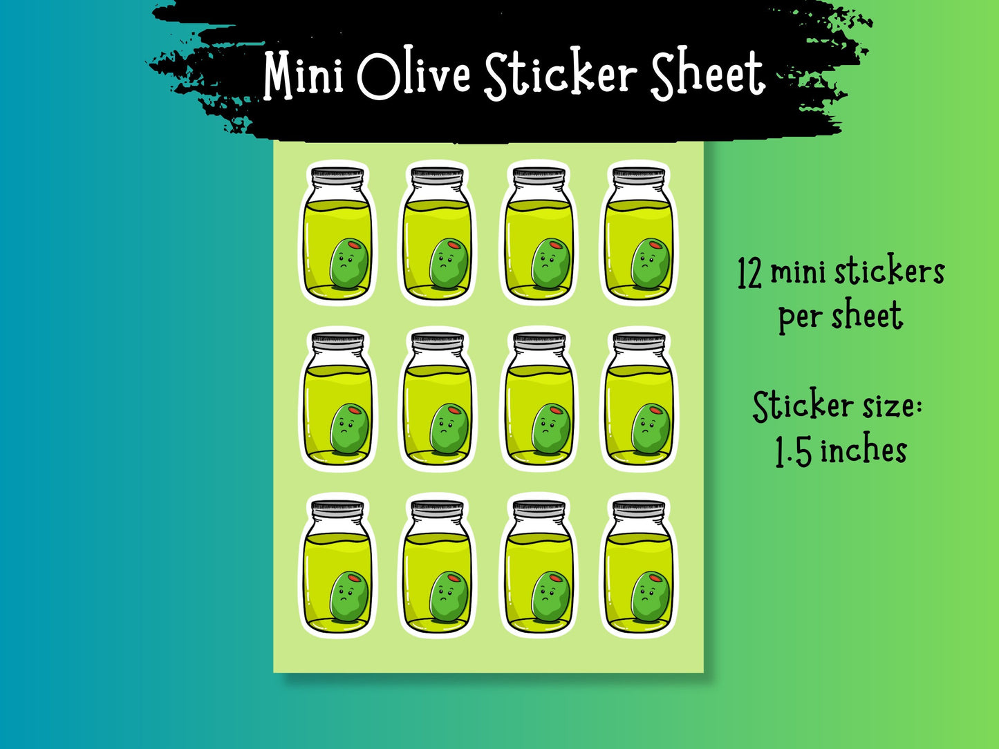 Mini Olive Sticker Sheet Funny Small Stickers
