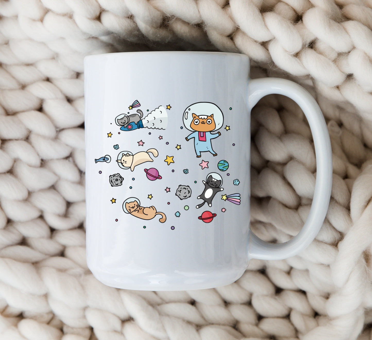 Cute Space Cats Mug Cat Coffee Cup