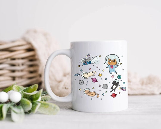 Cute Space Cats Mug Cat Coffee Cup
