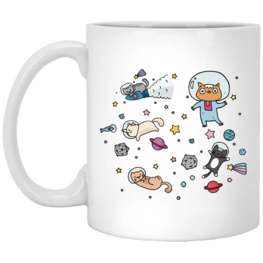 Cute Space Cats Mug Cat Coffee Cup