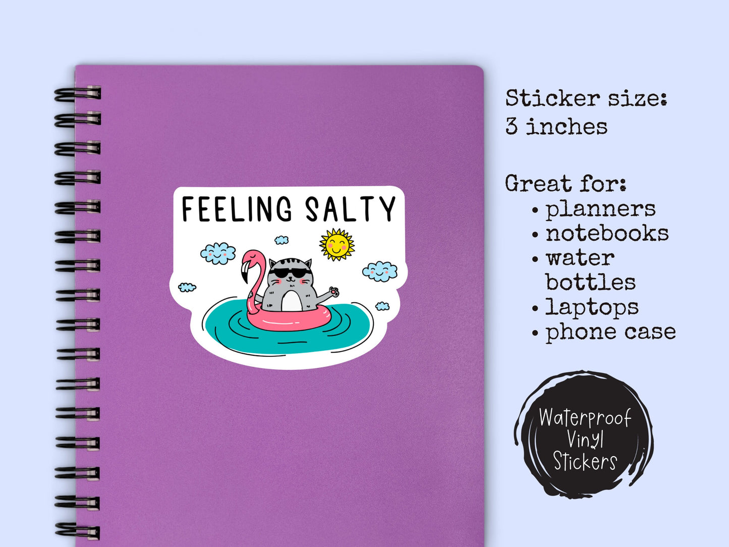 Feeling Salty Cat Sticker For Cat Lover