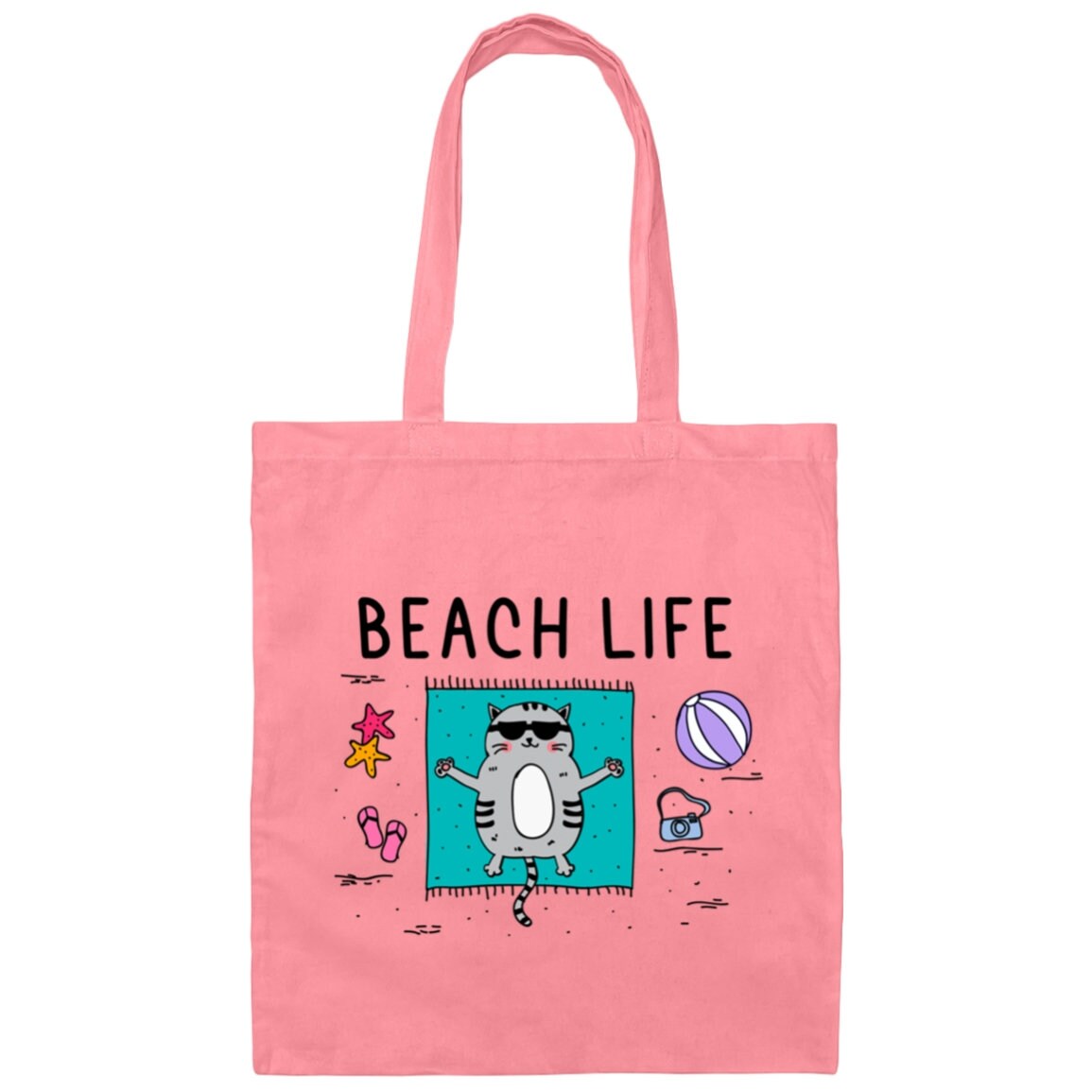 Beach Life Cat Tote Bag