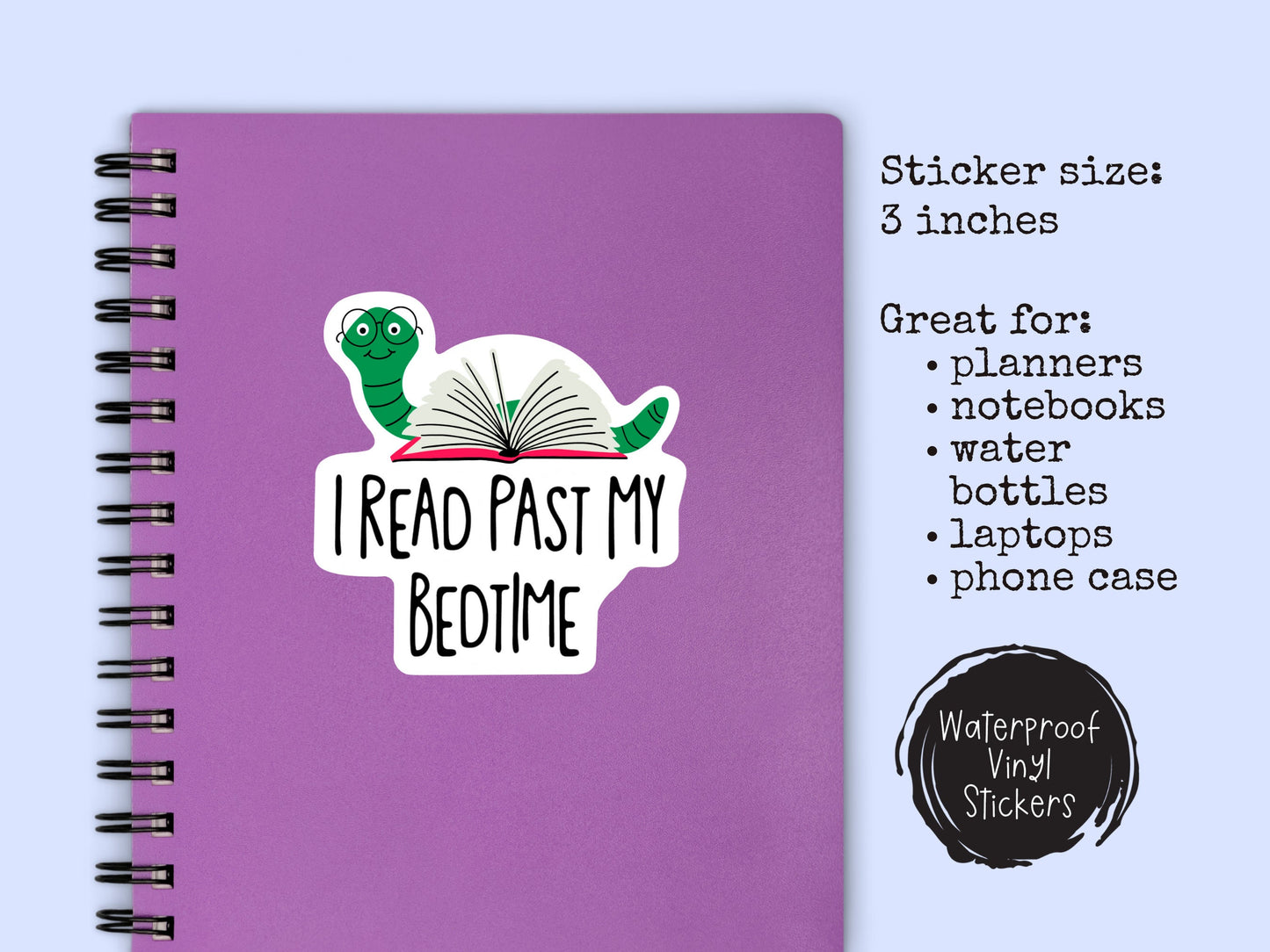 Bookworm Sticker for Book Lover