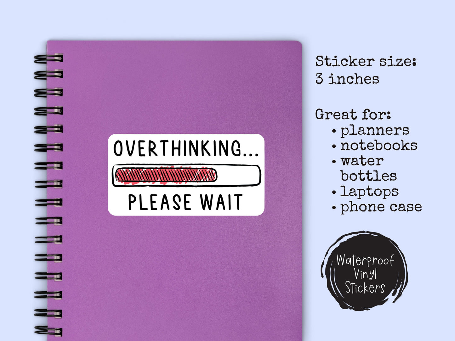 Overthinking Sticker Funny Anxiety Sticker Mental Health Overthinker