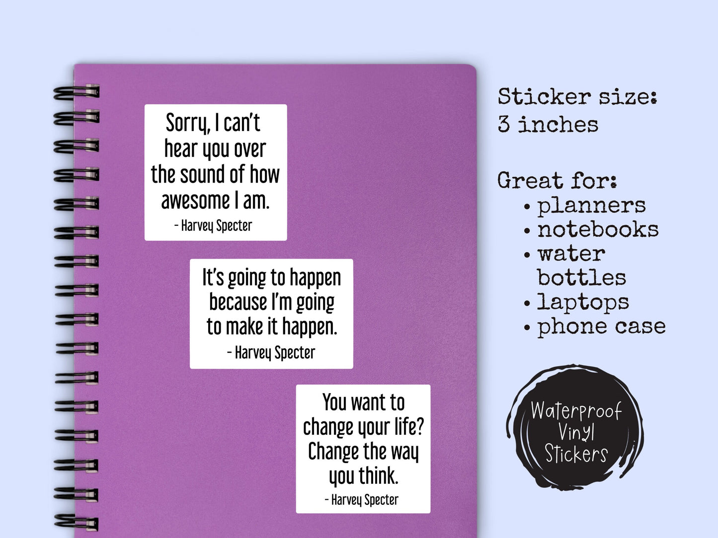 Harvey Specter Quote Sticker Suits TV Show Attorney Law - Variety 1