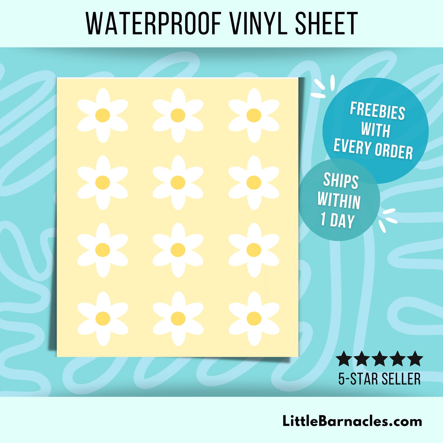 Mini White Daisy Flower Sticker Sheet Cute Small Flower Stickers