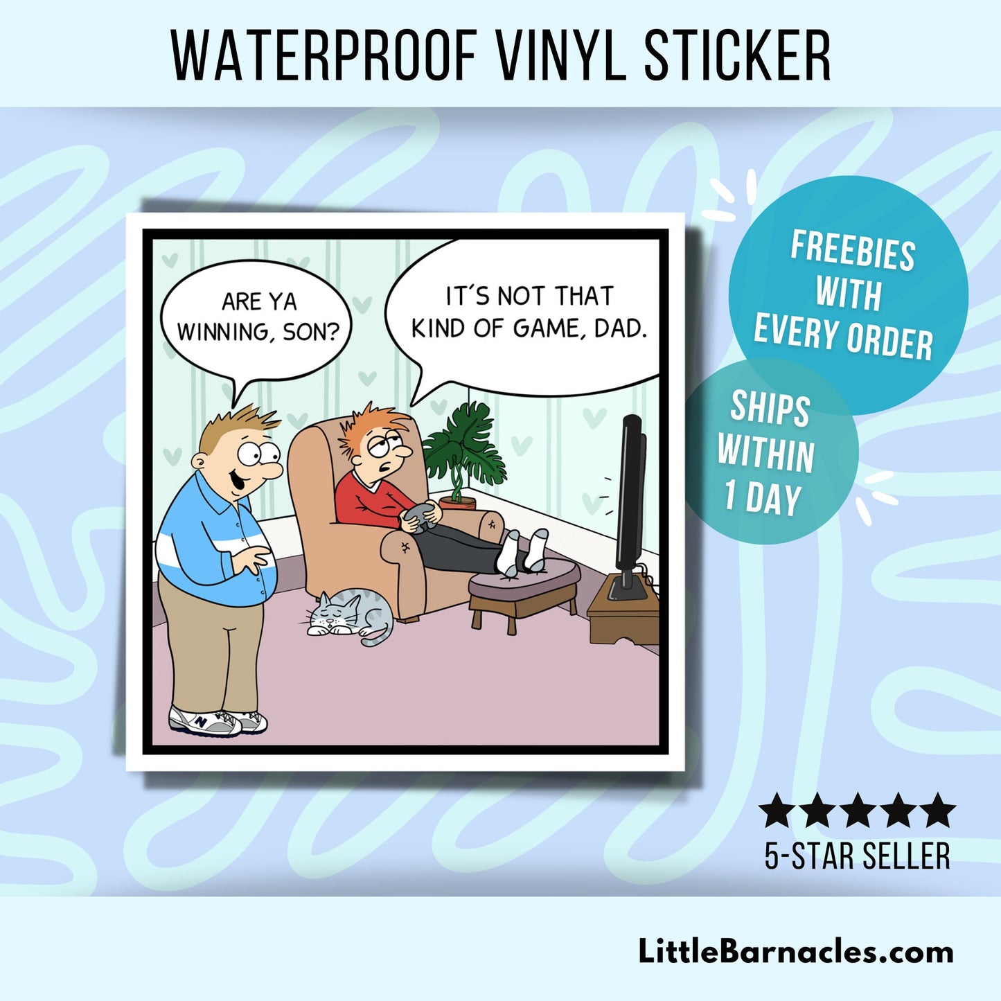 Video Gamer Sticker Dad Joke Video Gaming