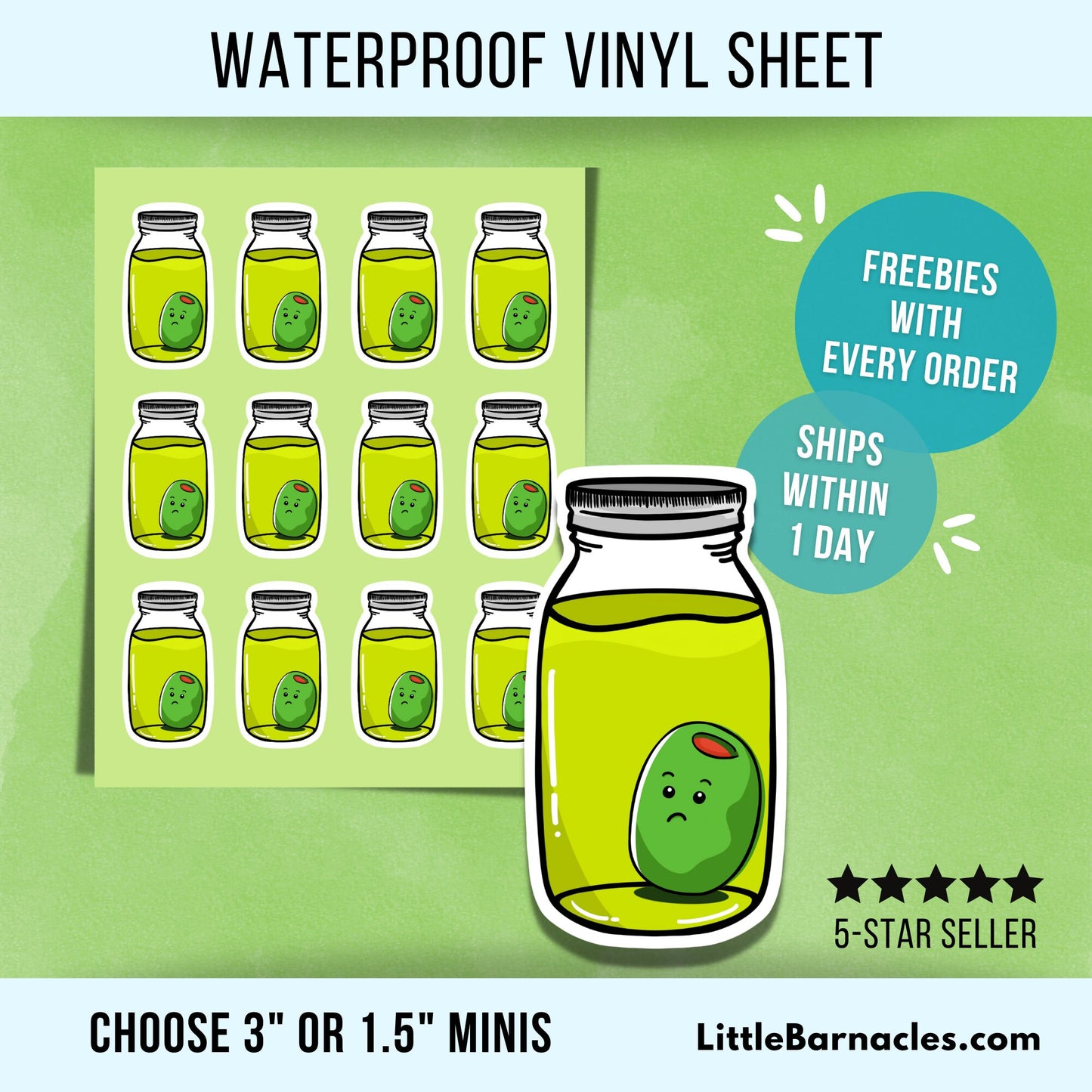 Mini Olive Sticker Sheet Funny Small Stickers