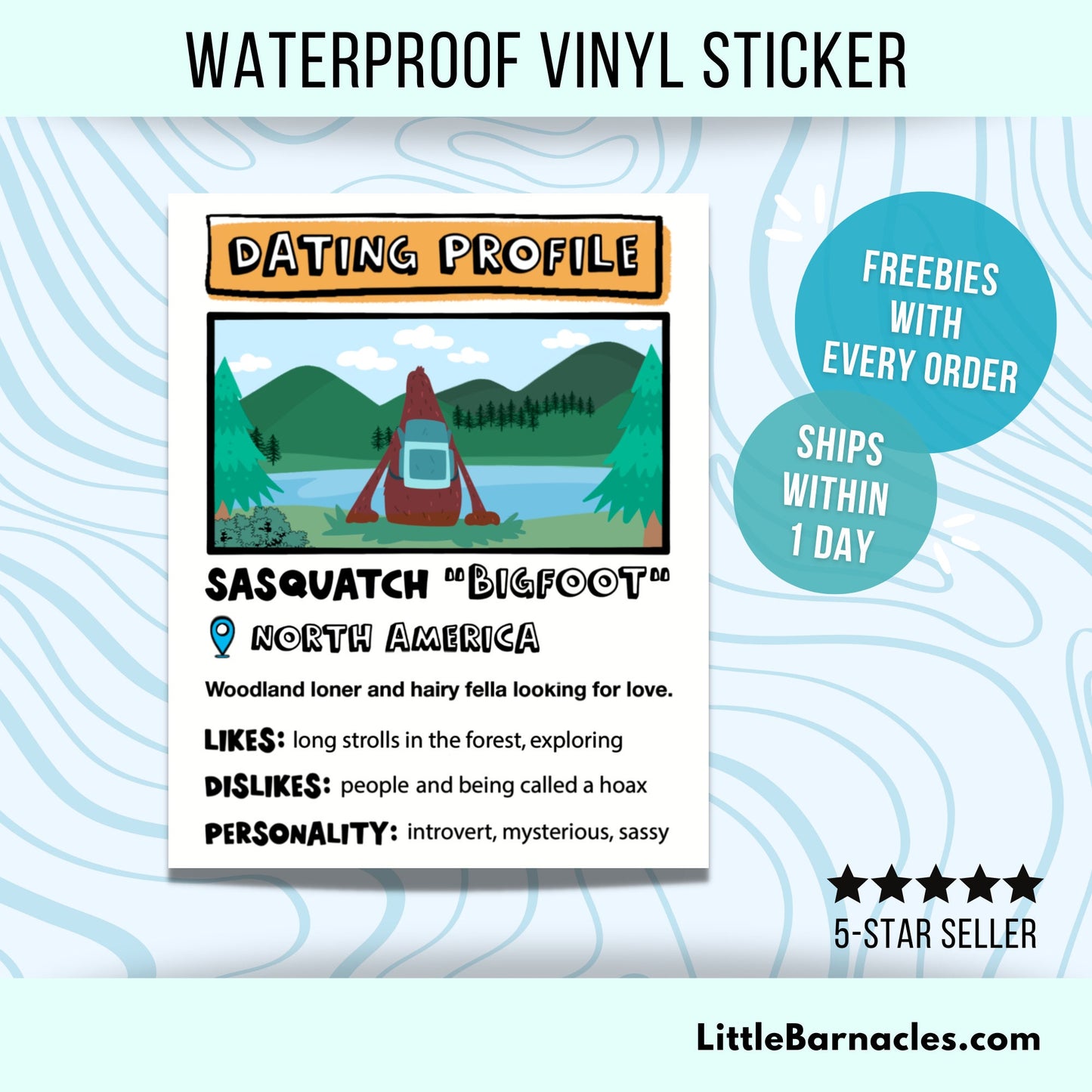Bigfoot Dating Profile Sticker Sasquatch