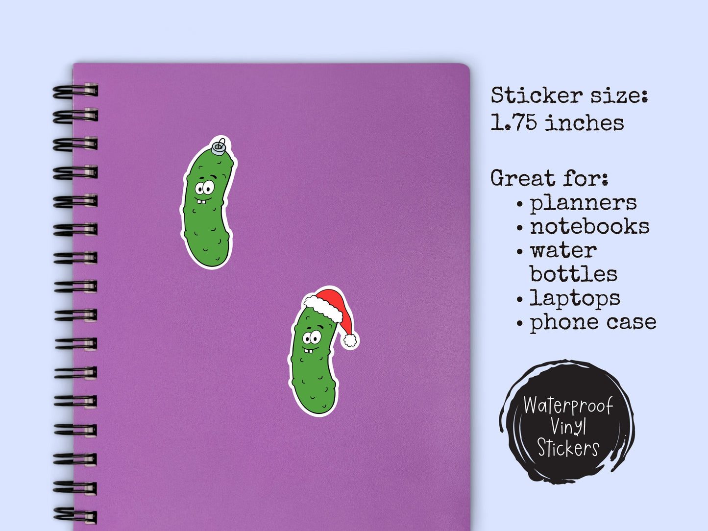 Mini Christmas Pickle Sticker Sheet Christmas Sticker