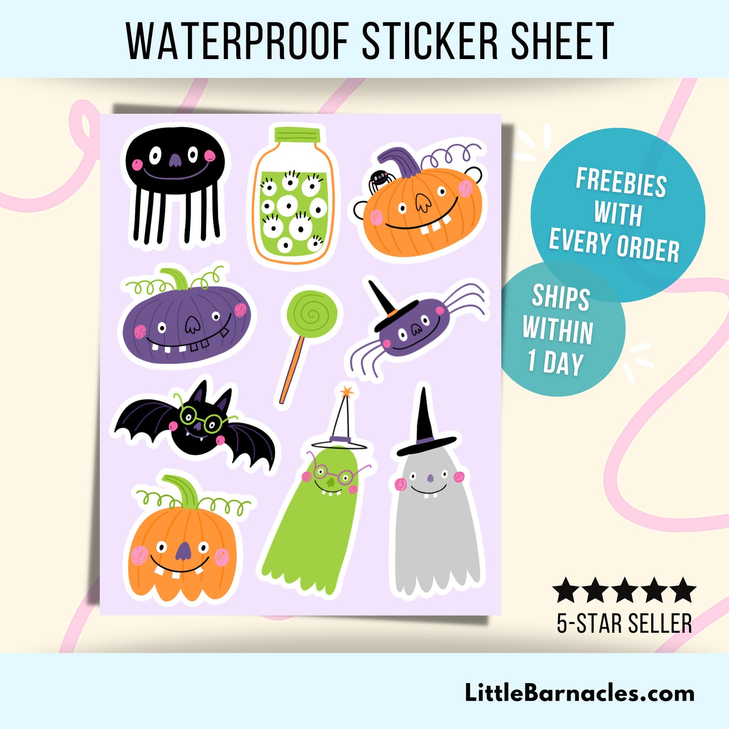 Cute Halloween Sticker Sheet Mini Stickers