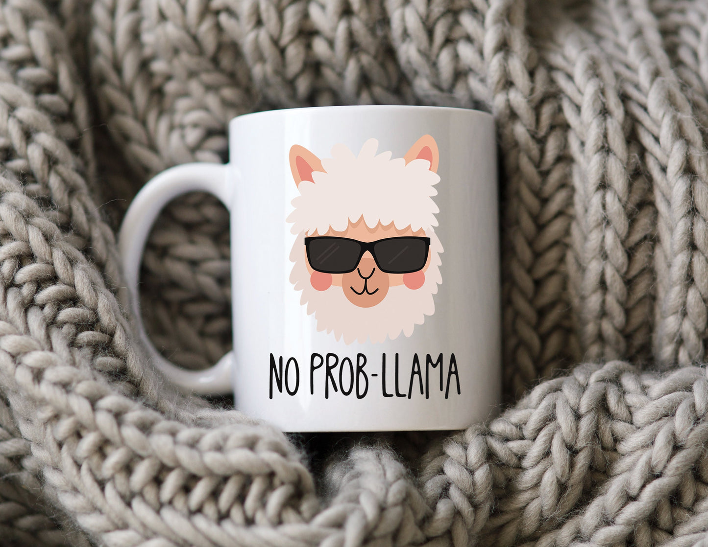 Cute Llama Mug Coffee Cup No Prob-Llama
