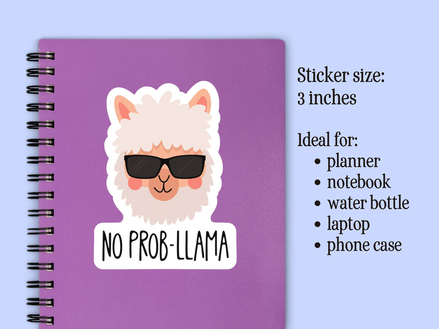 Cute Llama Sticker No Prob Llama