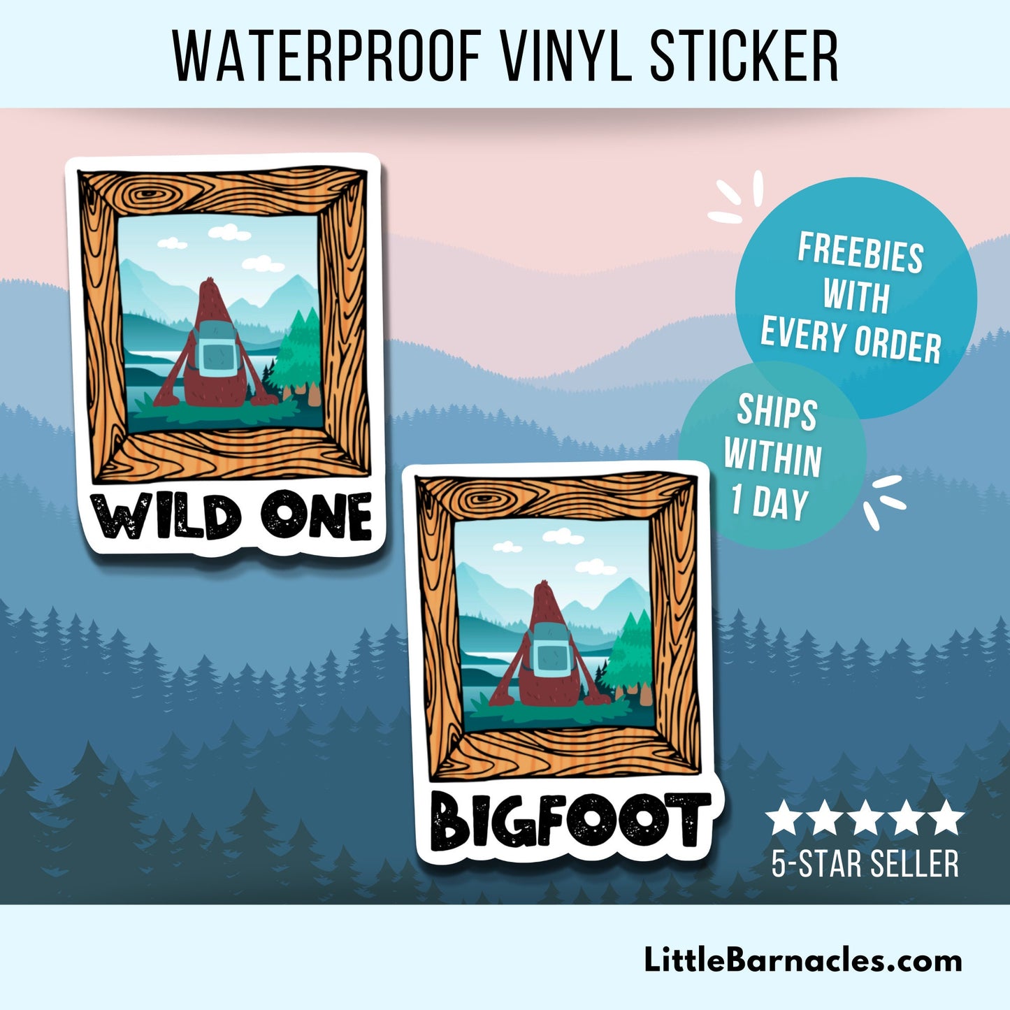 Bigfoot Portrait Sticker Sasquatch Sticker Cryptid