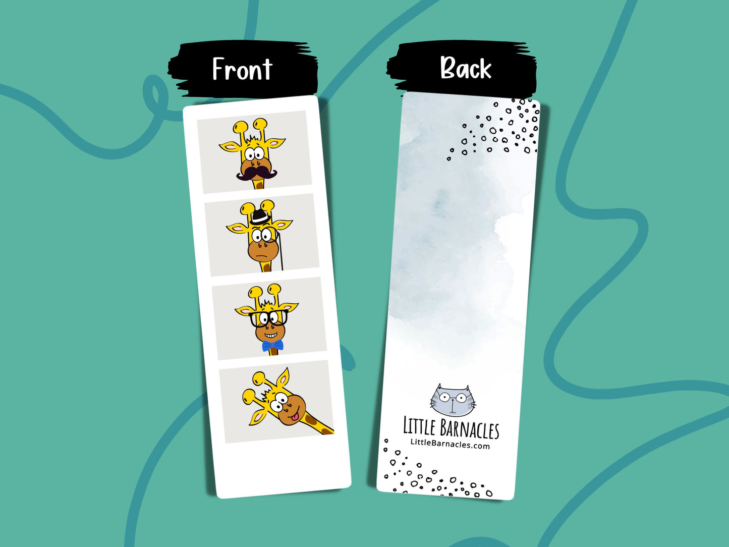 Giraffe Bookmark Funny Photo Booth Bookmark for Book Lover