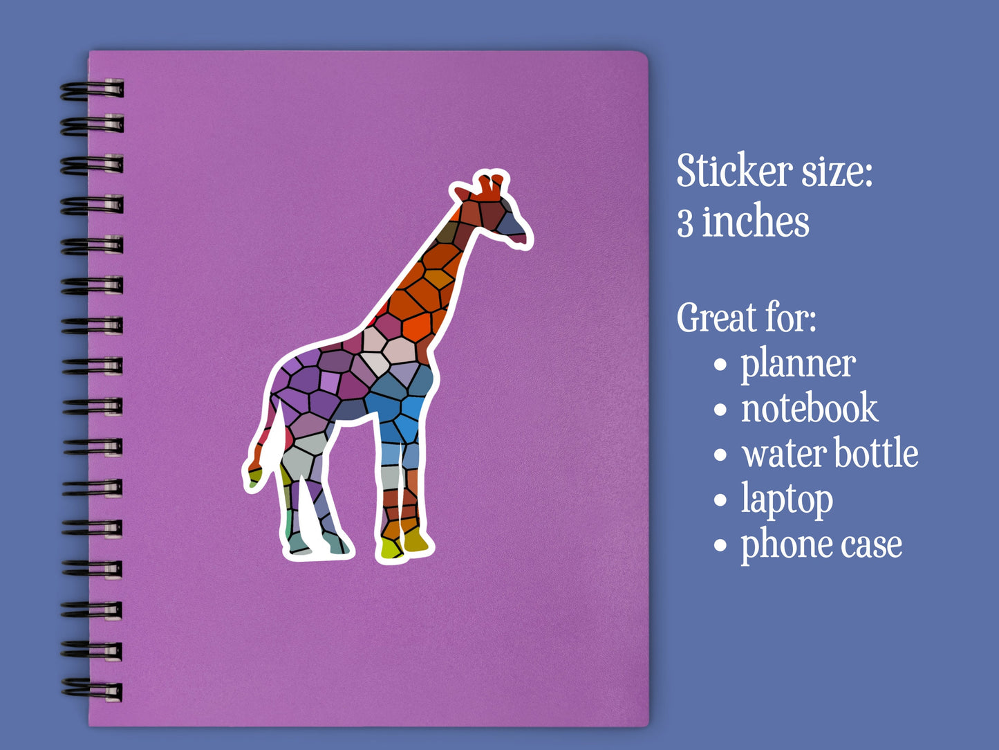 Stained Glass Giraffe Sticker Mosaic Animal Sticker
