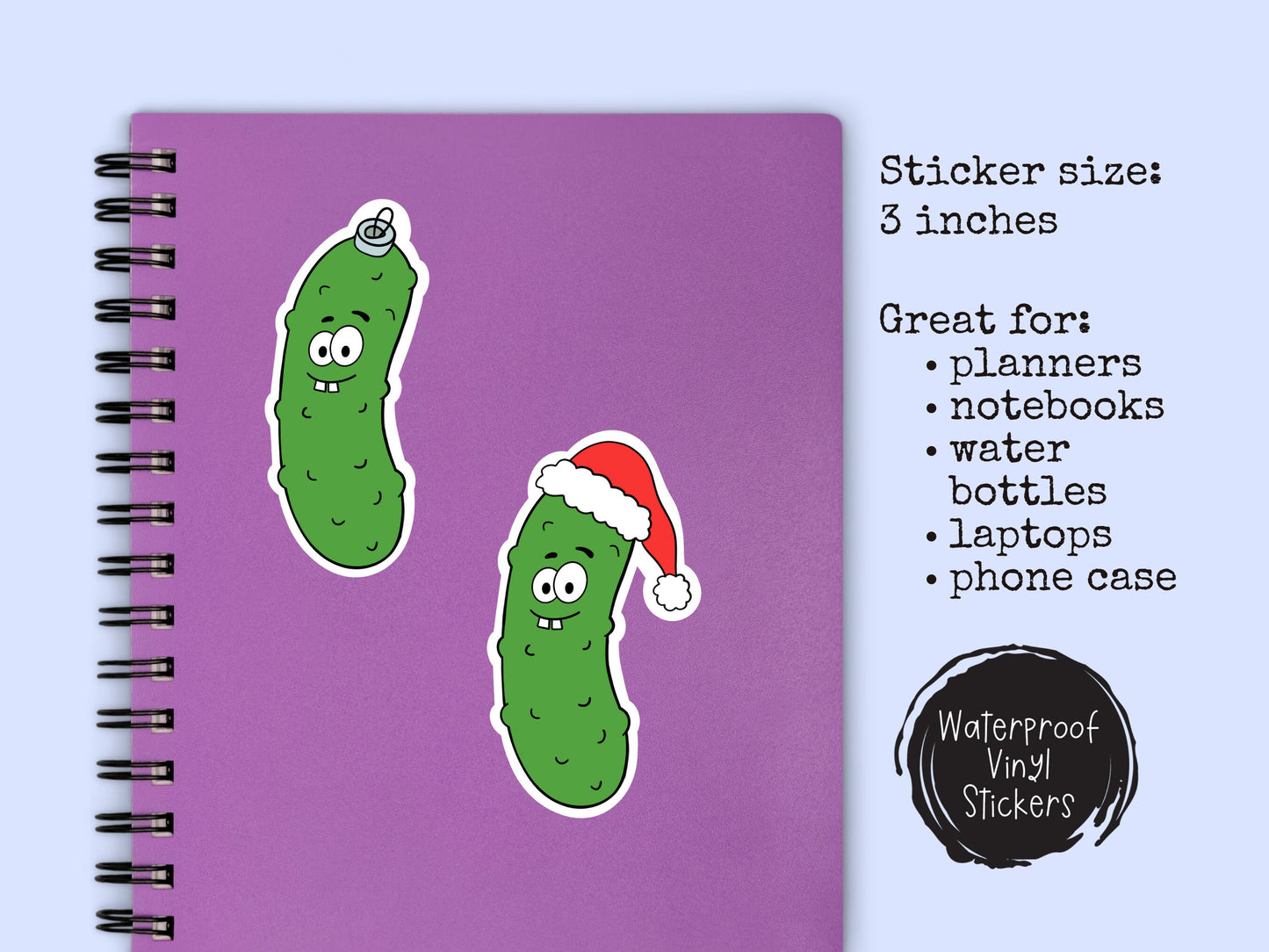 Christmas Pickle Sticker Cartoon Gift Tag r Funny Christmas Sticker