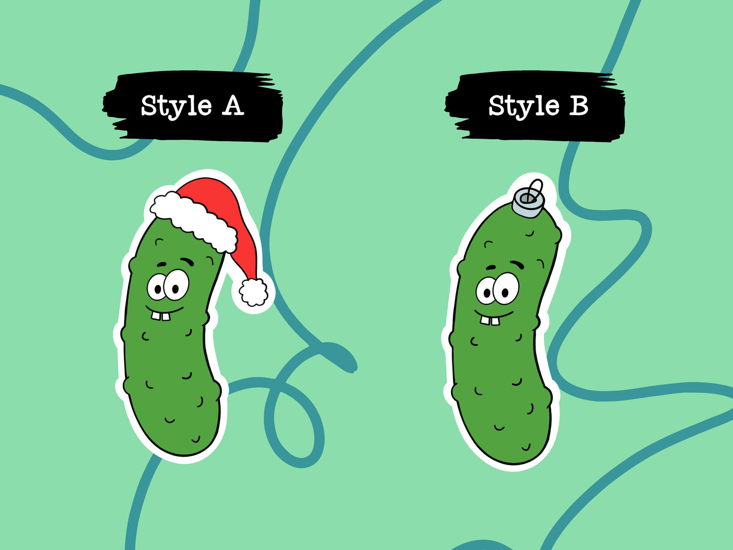 Mini Christmas Pickle Sticker Sheet Christmas Sticker