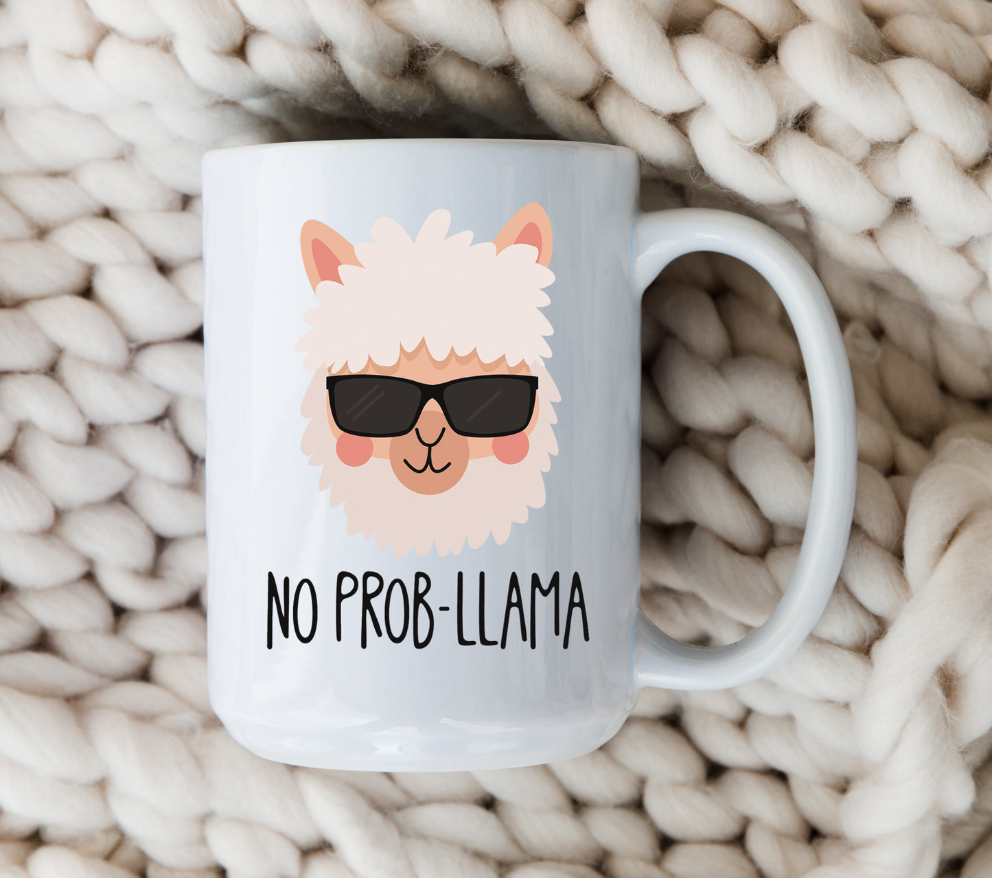 Cute Llama Mug Coffee Cup No Prob-Llama
