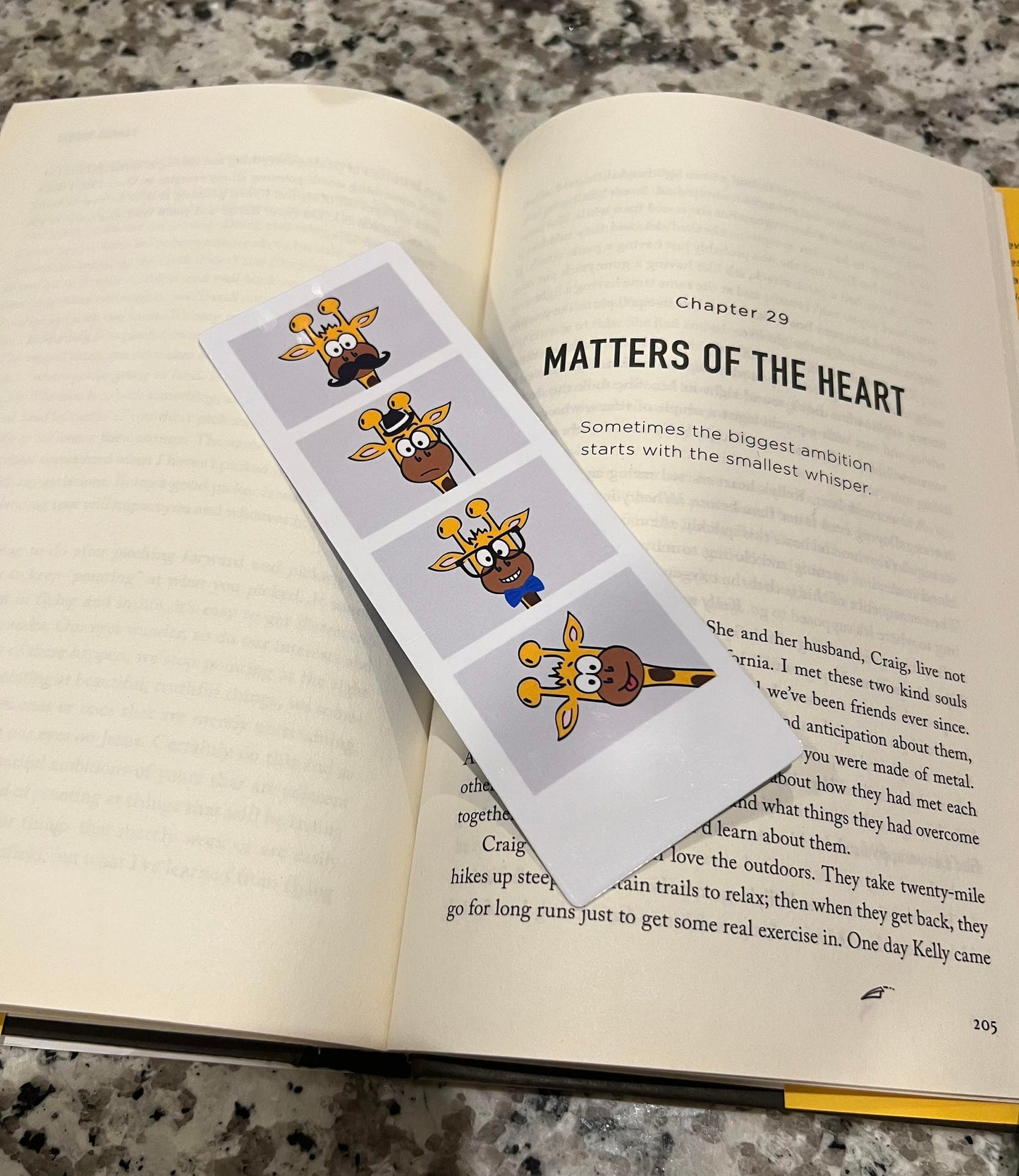 Giraffe Bookmark Funny Photo Booth Bookmark for Book Lover