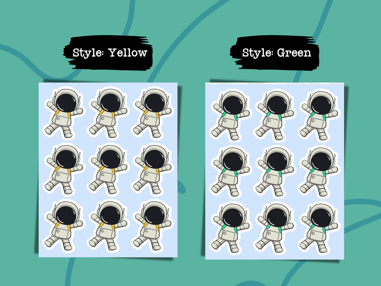 Mini Astronaut Sticker Sheet Science Small Sticker Solar System Teacher Sticker
