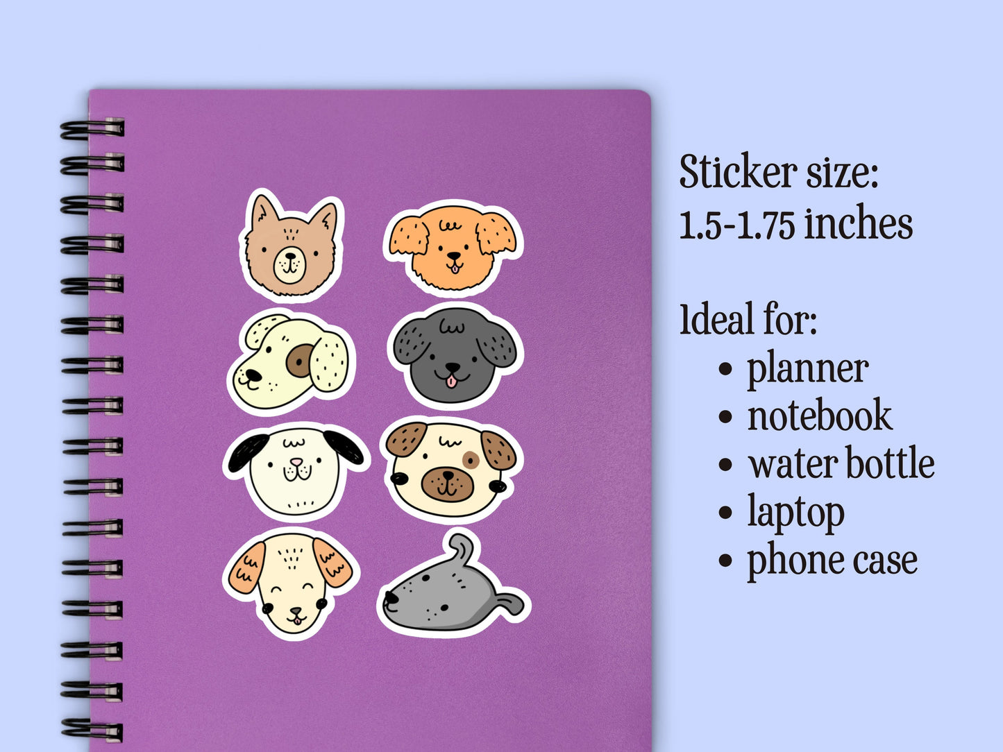 Mini Dog Face Sticker Sheet Small Sticker Puppy