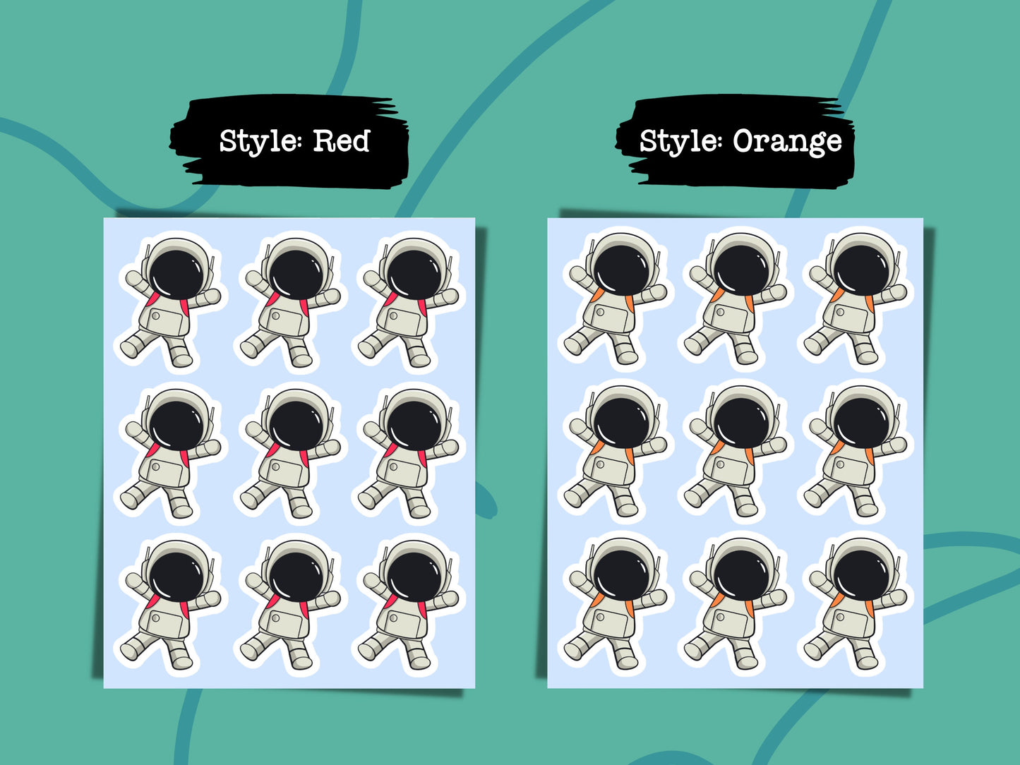Mini Astronaut Sticker Sheet Science Small Sticker Solar System Teacher Sticker