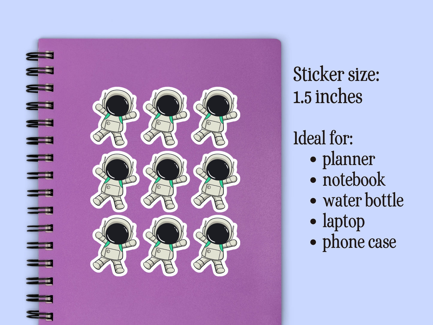 Mini Astronaut Sticker Sheet Science Small Sticker Solar System Teacher Sticker