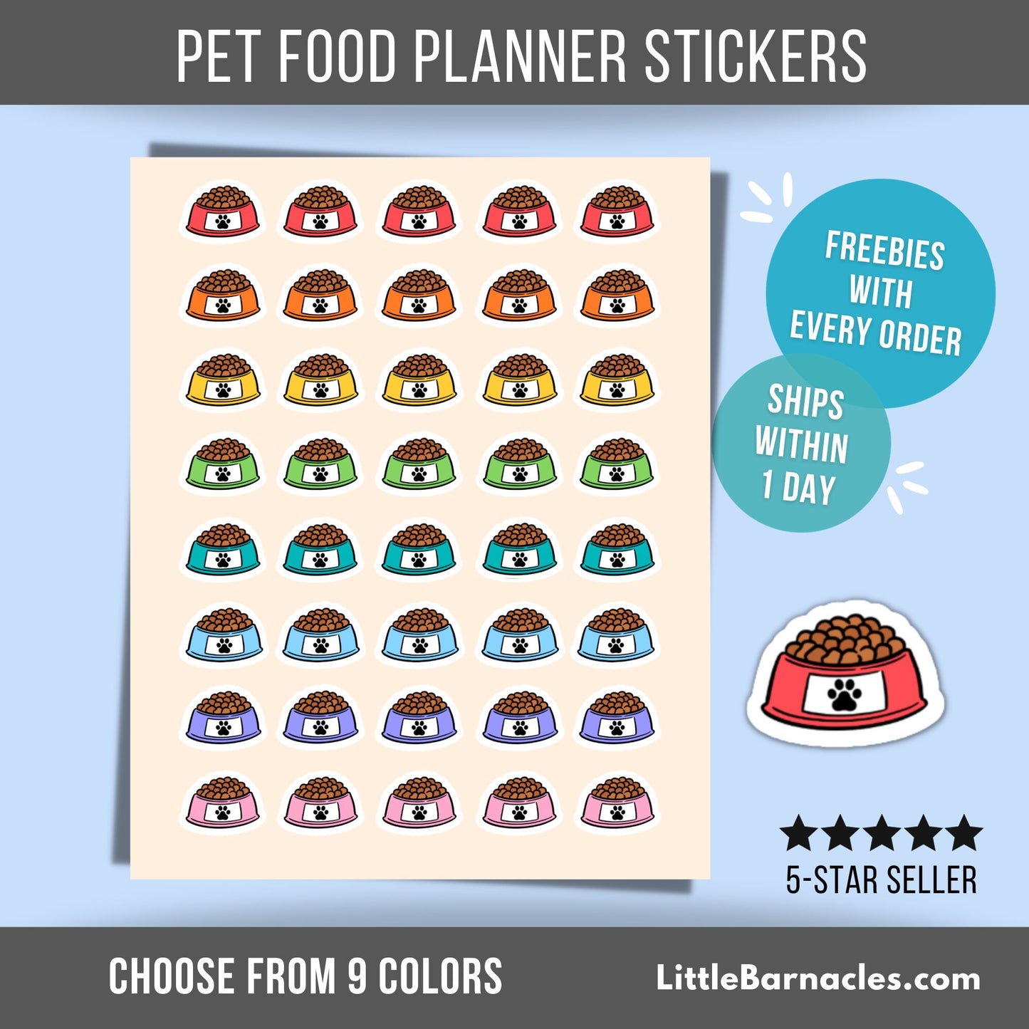 Pet Food Sticker Planner Sticker Pet Health Reminder Label Calendar