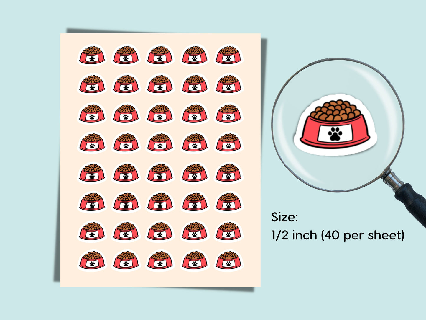 Pet Food Sticker Planner Sticker Pet Health Reminder Label Calendar