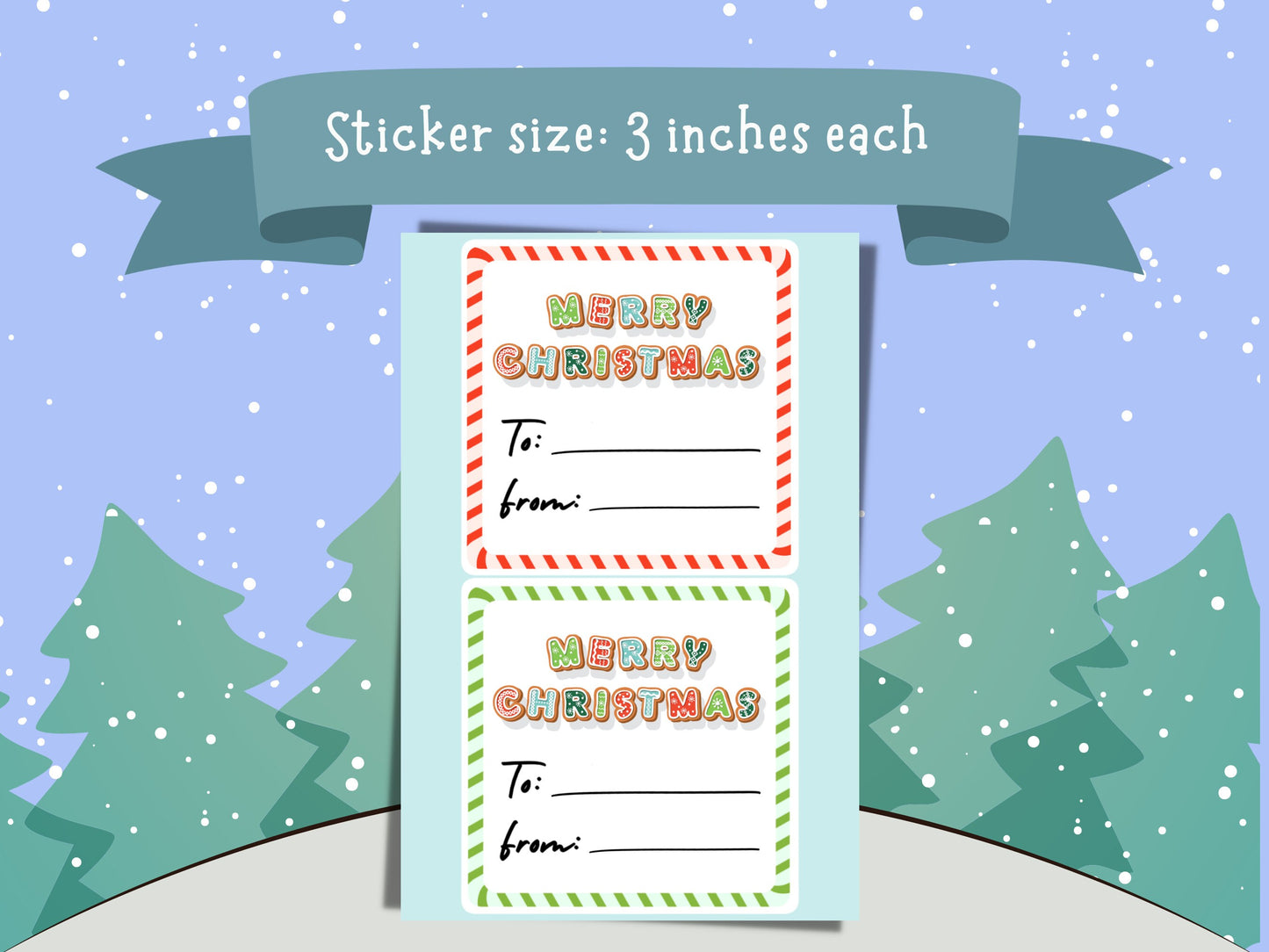Christmas Gift Tags Present Name Tags Sticker To And From Tags