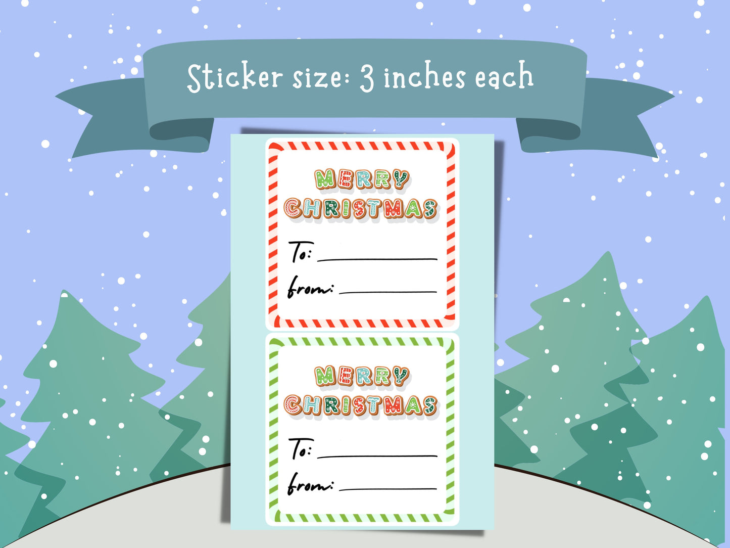 Christmas Gift Tags Present Name Tags Sticker To And From Tags