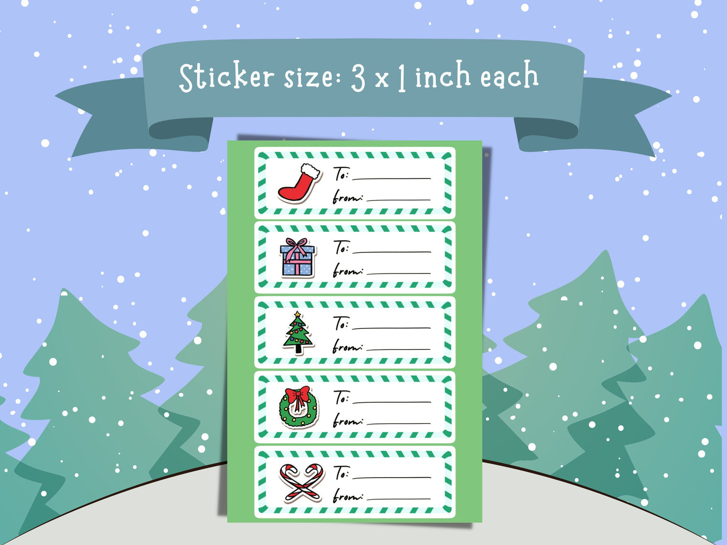 Christmas Gift Tags Present Name Tags Sticker To And From Tags