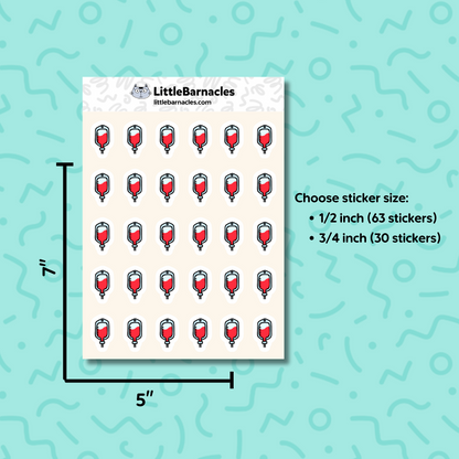 Blood Donation Planner Sticker • Donate Blood Reminder • Medical Health Sticker • Infusion Appointment Label • Calendar Planner Sticker