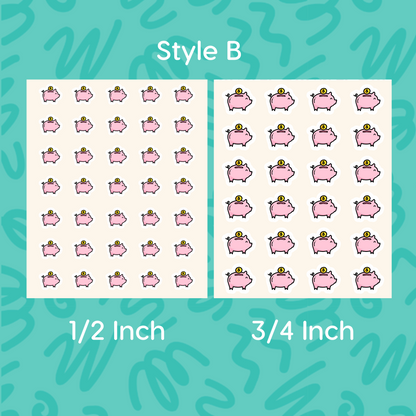 Piggy Bank Planner Sticker • Savings Tracker Mini Sticker • Money Saving Reminder • Finance Sticker for Calendar or Journal