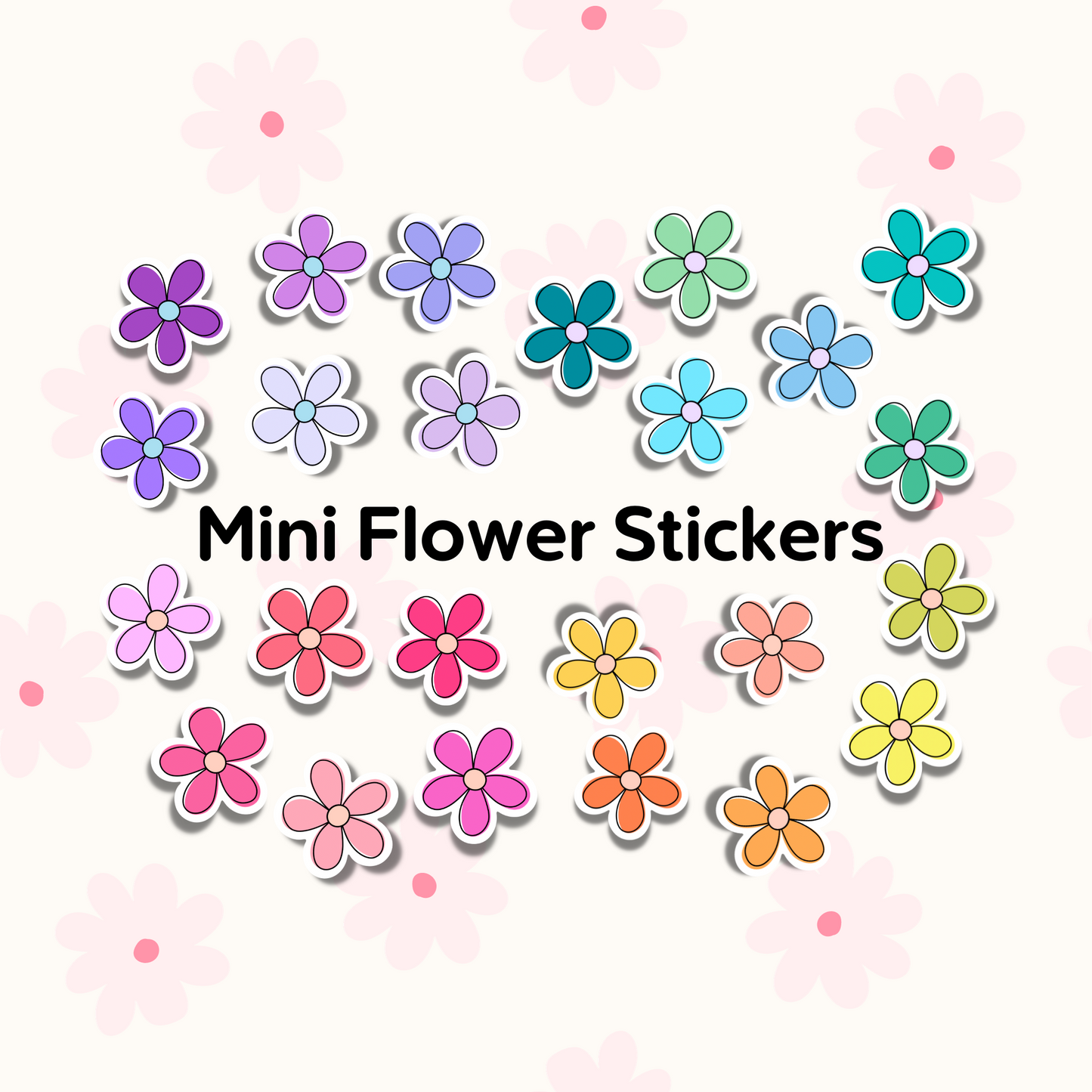 Mini Flower Sticker Sheets Small Sticker Cute Petite Colorful Flowers