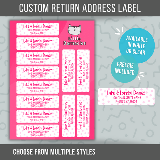 Bright Pink Address Labels, Return Address Labels, Personalized Mailing Labels