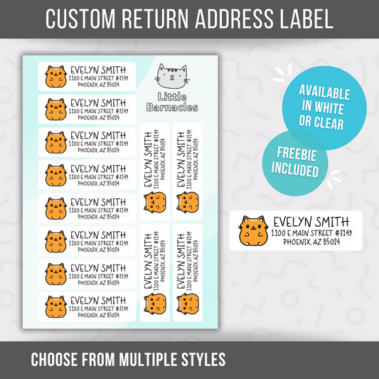 Custom Address Labels, Return Address Labels, Personalized Mailing Labels, Return Address Stickers, Customizable Address Labels Orange Cat